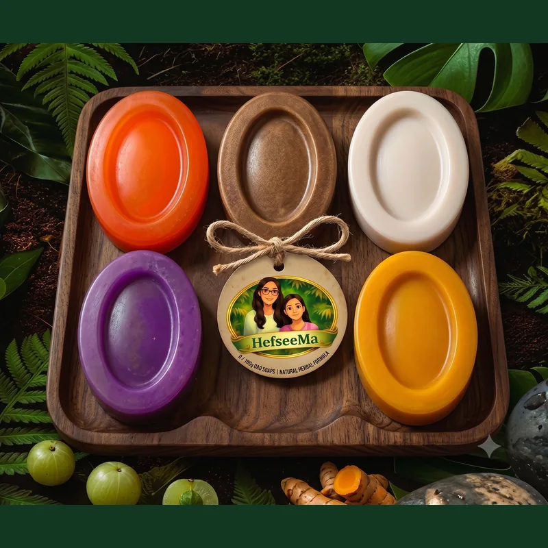 HefseeMa Daily Care gift tray with five handmade soaps
